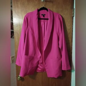 torrid Hot Pink Blazer with Shawl Collar